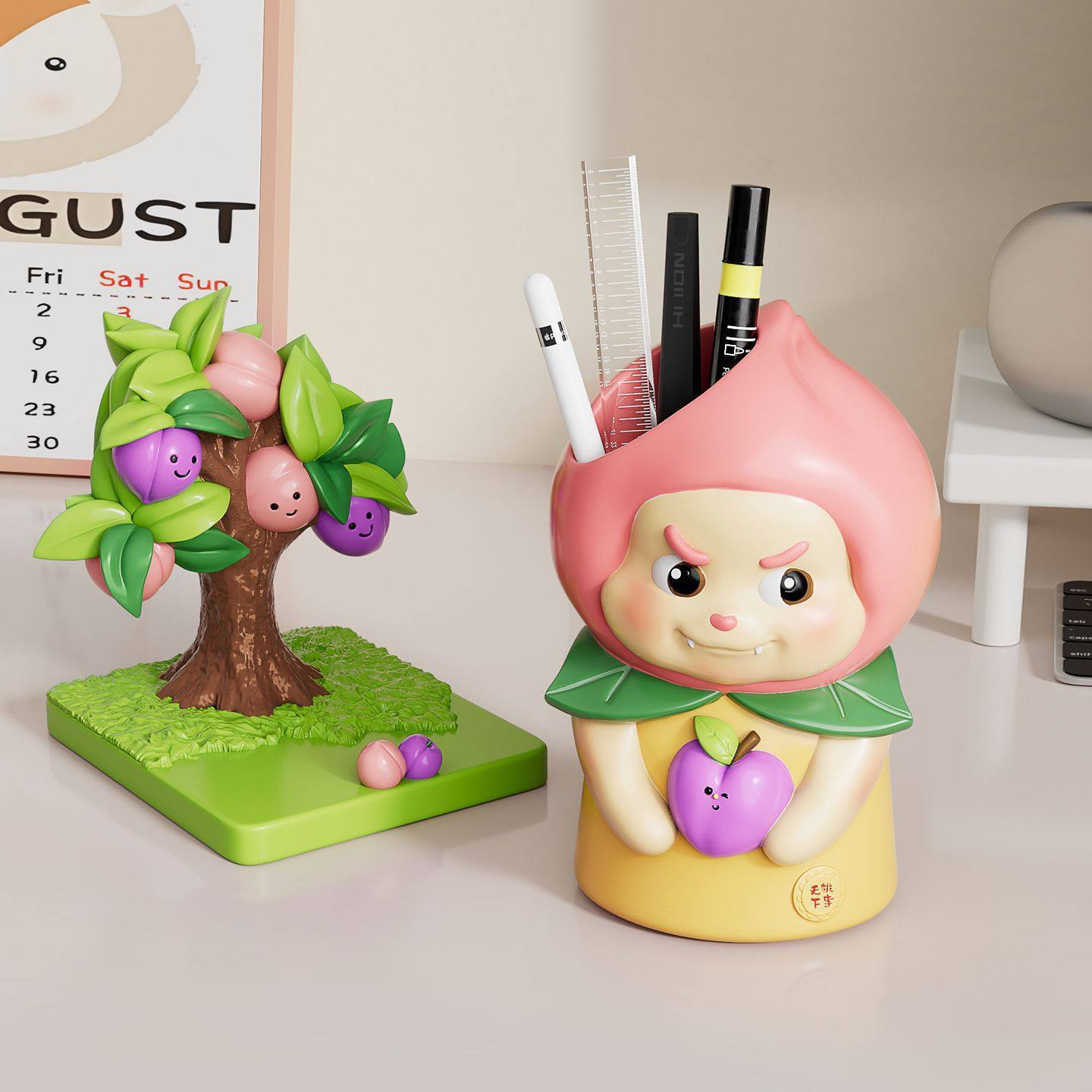 桃李满天下笔筒摆件ZAKKA创意家居潮玩公仔工位情绪治愈桌面摆件,家居饰品,桌面摆件,淘宝优惠券,粉丝福利购,淘宝优惠卷