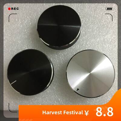 40MMX10MM黑色银色铝合金旋钮编码器波段开关电位器盖帽半轴花轴