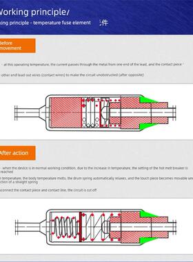 暖风烘干衣机电暖器油汀保险丝 16A250V 152度 RY 温度热熔断体