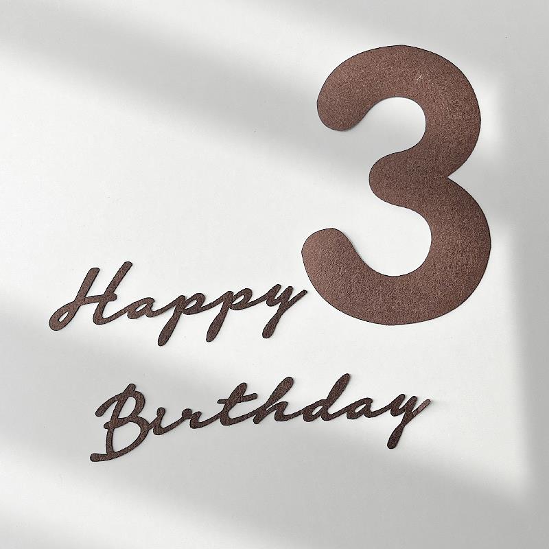 在森林风格咖啡彩色毡无纺布号码和字母墙贴纸装饰一年的场景布局