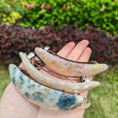 【弧形弹簧夹】法式复古醋酸后脑勺弹簧夹简约顶夹轻奢盘发夹发饰
