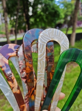 【简约U型】古风醋酸发簪高级感新中式旗袍汉服配饰盘发钗子簪子