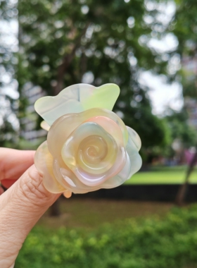 【立体玫瑰花】抓夹法式优雅高级感花朵中号鲨鱼夹气质半扎发夹女