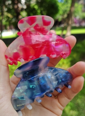 【梦幻晕染】高级感醋酸彩色抓夹时髦优雅半扎发中号发抓鲨鱼夹女