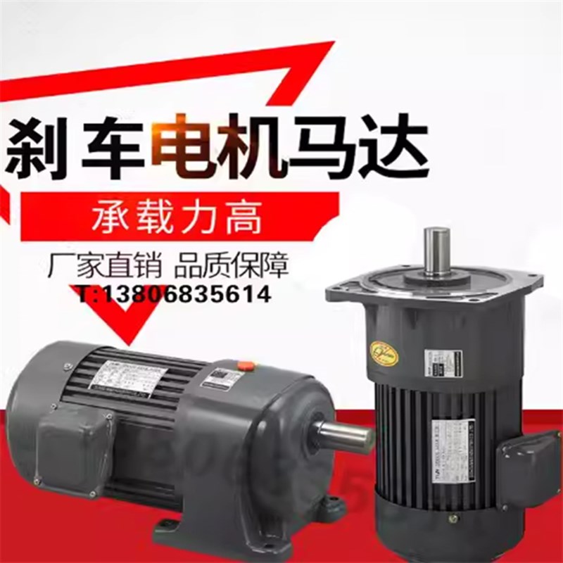 刹车减速电机 卧式立式交流三相380V 100W200W400W5U50W750W马达
