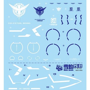 包邮 雪焰 PG 1/60 能天使 y雪崩 EXIA 普通豪华 天人 荧光 水贴