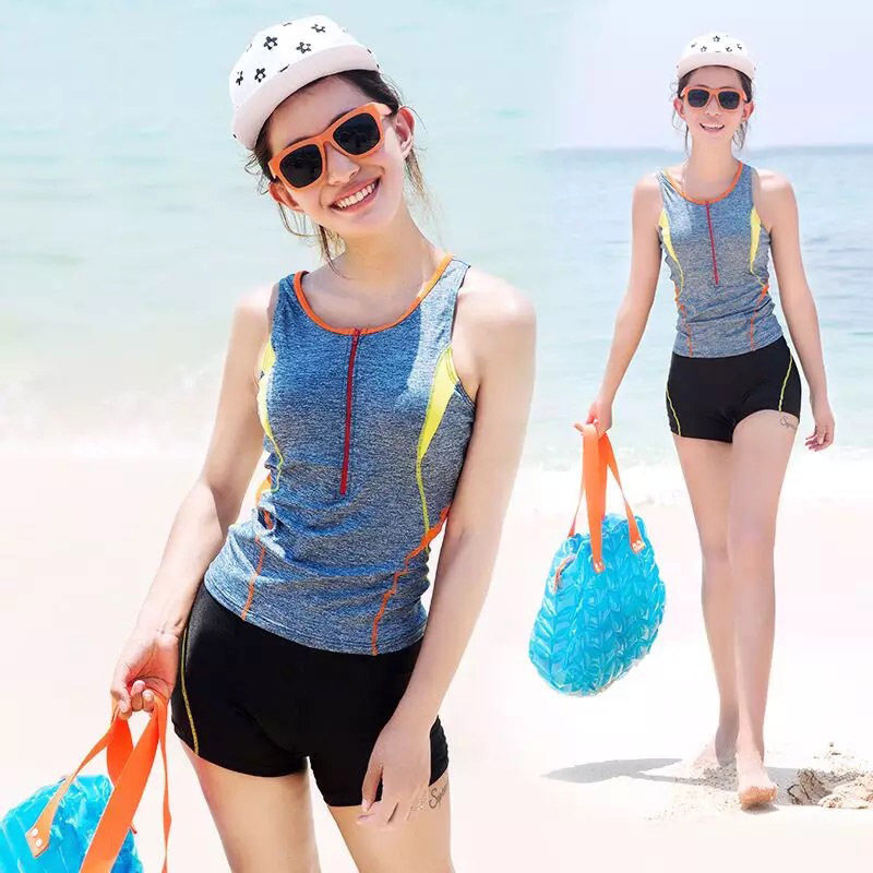 面料运动游泳g衣女士分体式显瘦遮肚保守平角裤方便拉链,运动/瑜伽/健身/球迷用品,分体泳衣,淘宝优惠券,粉丝福利购,淘宝优惠卷