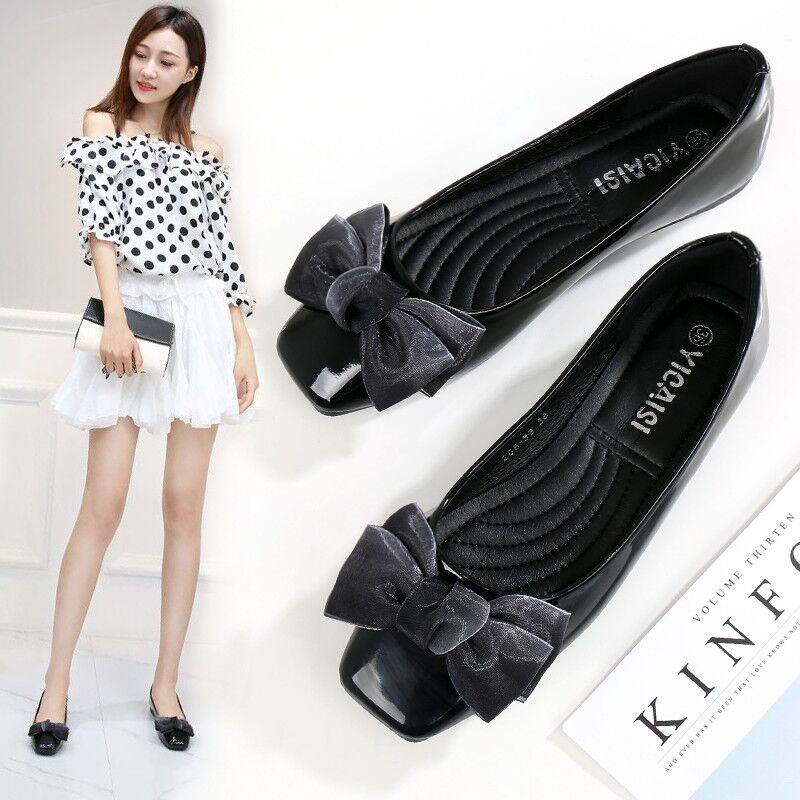 单鞋女春秋2021新款瓢鞋百搭平底豆豆鞋韩版O孕妇鞋软底黑色工作,女鞋,浅口单鞋,淘宝优惠券,粉丝福利购,淘宝优惠卷