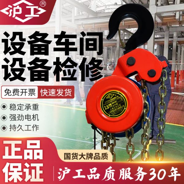 沪工环链DHT电动葫芦380V1/5/10t钢结构户外吊装料包车间提升机