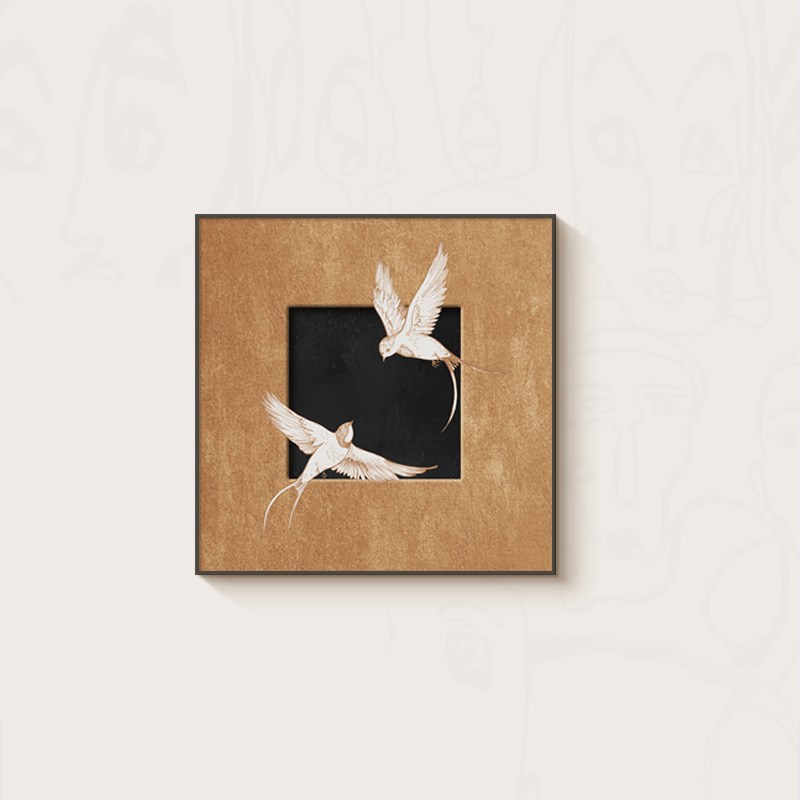 复古艺术客厅墙面装饰画法式中古卧室书房摆台画R方形壁画玄关挂图片