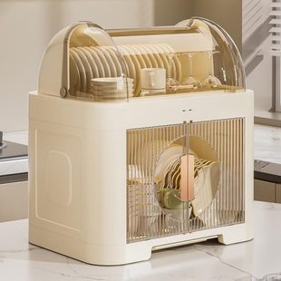 碗箱碟盘沥水置物架 厨房碗架碗筷收纳盒家用放餐具塑料碗柜子装
