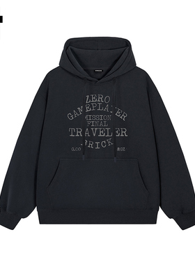 i.t GROUNDZERO2025秋冬黑色ZERO字母校园男女情侣款连帽卫衣上衣