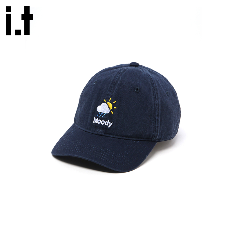 情侣款趣味刺绣弯檐棒球帽