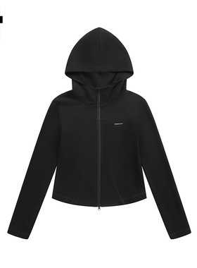 i.t GROUNDZERO国潮牌2025秋季LOGO刺绣花黑色连帽长袖卫衣上衣