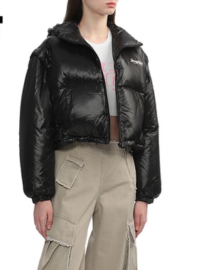 it: GROUNDZERO白鸭绒短款羽绒服女冬季保暖加厚棉袄情侣外套潮