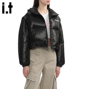 it: GROUNDZERO白鸭绒短款羽绒服女冬季保暖加厚棉袄情侣外套潮