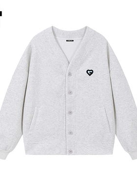 i.t GROUNDZERO国朝2025秋款浅灰色心形刺绣棉印花卫衣长袖上衣