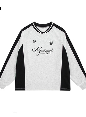 i.tGROUNDZERO2025秋冬潮牌百搭棒球Logo灰色情侣长袖卫衣上衣