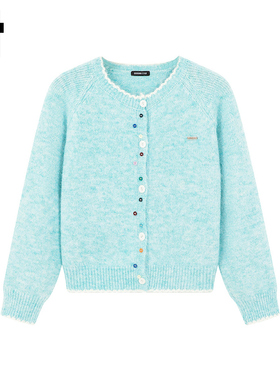 i.t GROUNDZERO2025秋冬休闲浅蓝色时尚开衫毛衣外套针织衫女