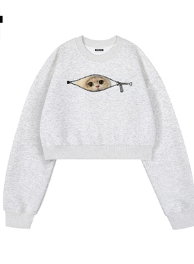 i.t GROUNDZERO国潮牌2025秋季新款小猫印花黑色纯色长袖卫衣上衣