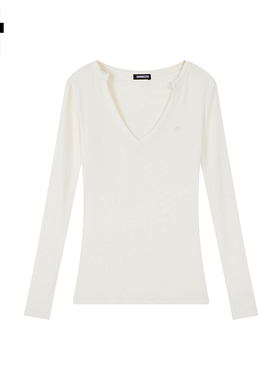 i.t GROUNDZERO2025短袖女t恤2025新款GZO白色V领百搭圆领款女