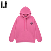 2025秋冬刺绣小花桃连帽长袖 i.t GROUNDZERO韩系夏夏同款 卫衣上衣
