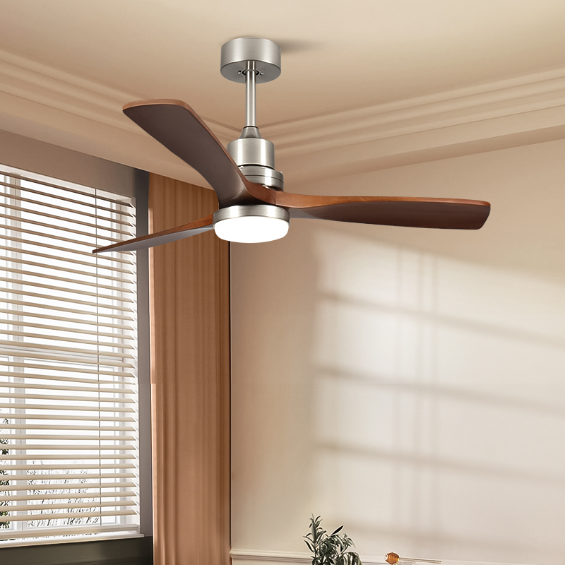 菁雅中古风扇灯2025年新款包豪斯餐厅灯实木吊扇灯已接入米家APP