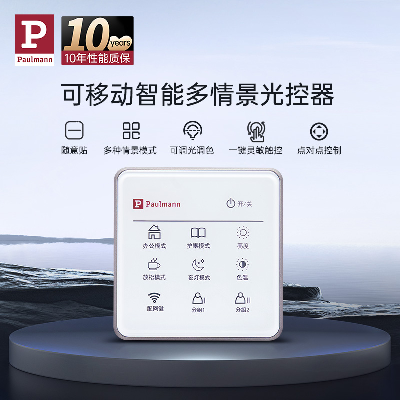 【新品】德国柏曼智能控制面板 家用智能调光遥控器开关