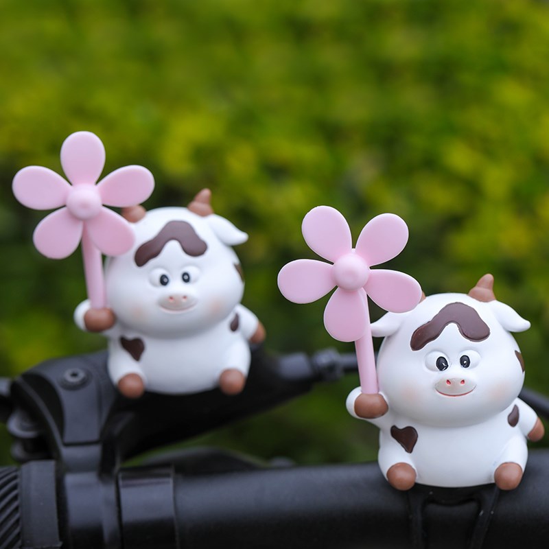 可爱小动物风车竹蜻蜓送闺蜜礼物电瓶自行汽车载电动车机车仓鼠