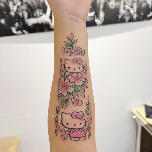 kt猫卡通纹身贴ins可爱高级纯欲