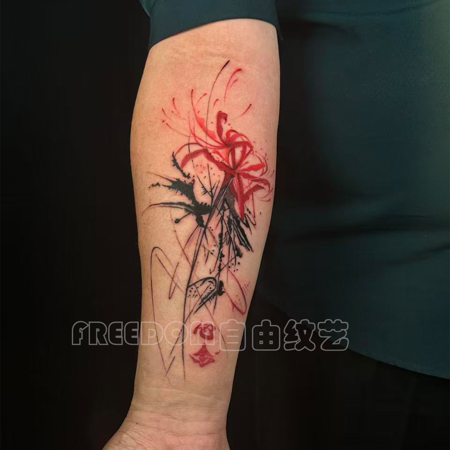 3张 爆款黑红彼岸花唯美个性ins彩色纹身贴甜酷暗黑系可洗高级感,家居饰品,其他贴饰,淘宝优惠券,粉丝福利购,淘宝优惠卷