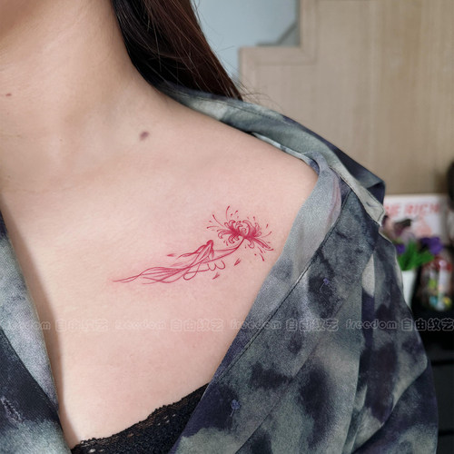 锦鲤彼岸花纹身贴小众高级纯欲风
