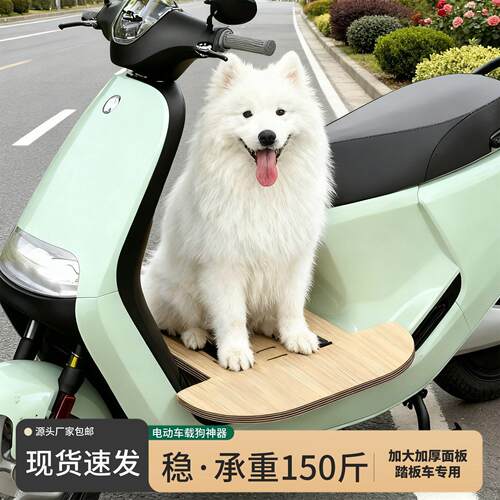电动车带狗狗神器延长板大狗坐电动车加宽踏板带宠物外出坐板可携