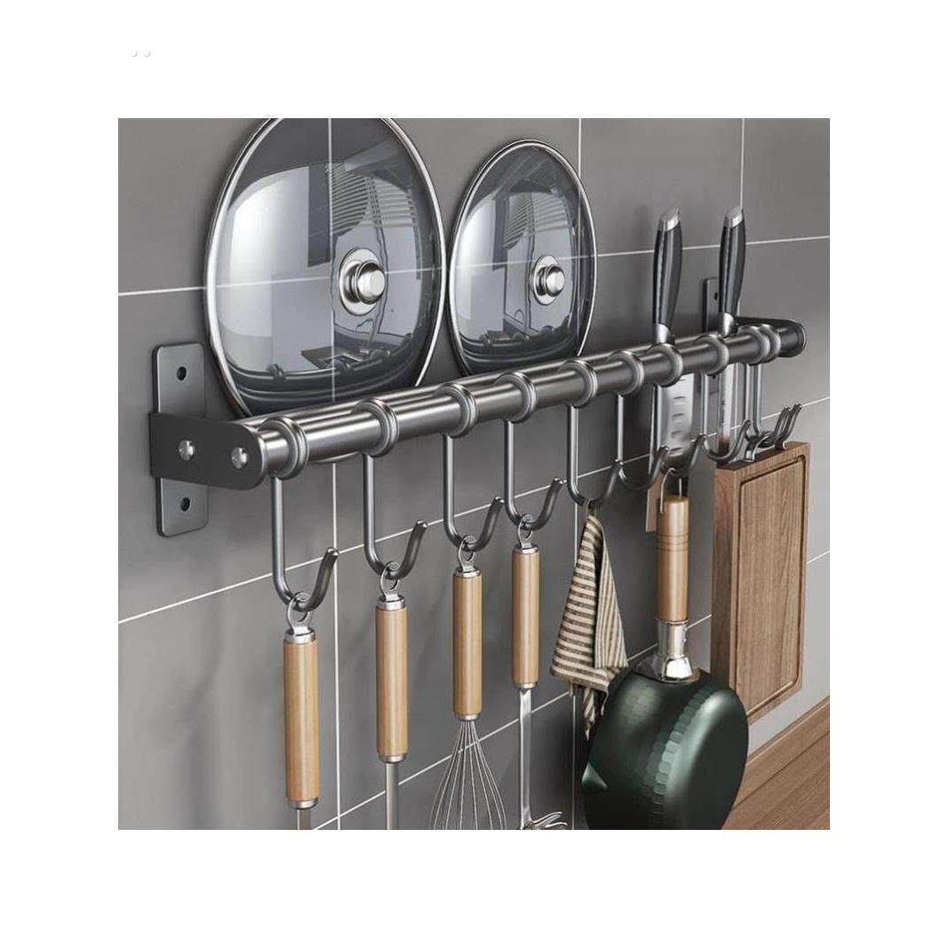厨房挂钩打孔多功能锅铲置物架铲子挂架挂杆壁挂式墙上刀架收纳