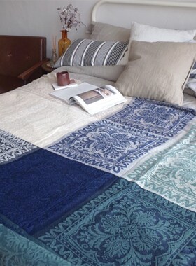 韩系insg风床尾毯盖毯沙发巾多功能流苏毯子