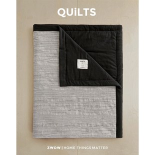 造卧zwocw夏季双面全棉纯棉夏被薄款空调被可机洗夏凉被白黑色薄