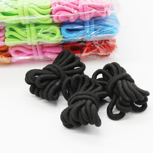 艳丽粗皮筋头绳经典牛筋黑色发圈发绳加粗橡皮筋皮套批发加粗款