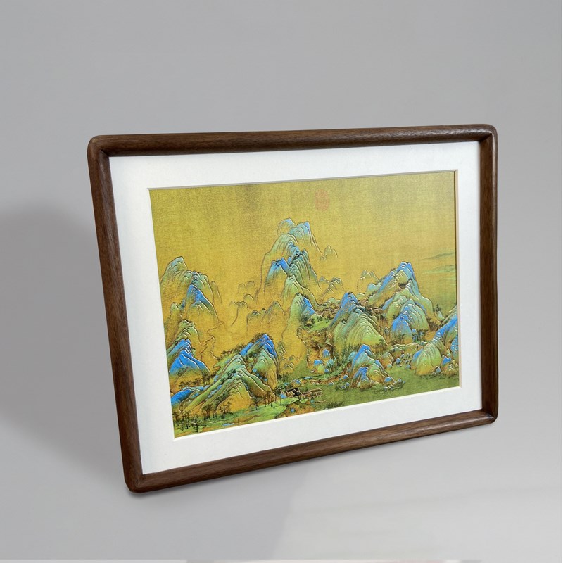 新中式铜雕摆台办公n桌面茶室客厅实木摆件光影睡莲入户玄关装饰