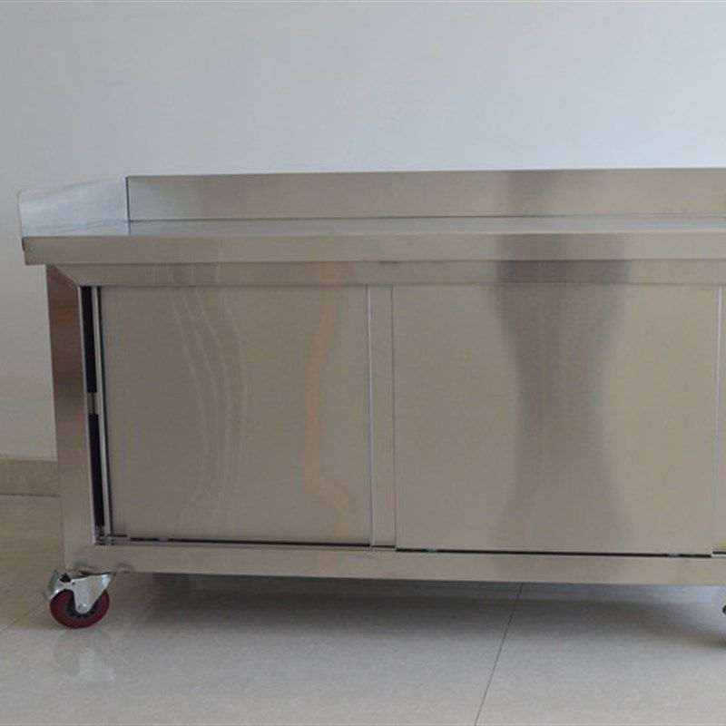 三面围边商用不锈钢工作台酒店推拉操作台厨房P收纳柜打荷台带轮,家装主材,商用厨房操作台/工作台,淘宝优惠券,粉丝福利购,淘宝优惠卷