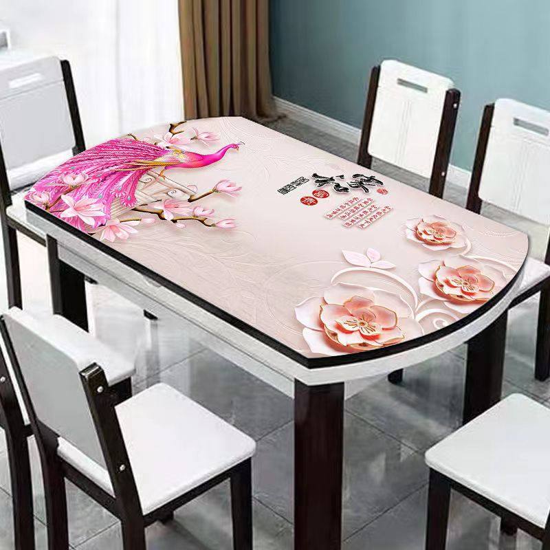 【桌布】防水防油印花餐桌椭圆y形不透明pvc软玻璃水晶板免洗盖布,居家布艺,桌布,淘宝优惠券,粉丝福利购,淘宝优惠卷