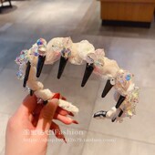 2025新款 头箍韩版 温柔水钻发z箍碎发整理带齿防滑发卡发捆发窟发