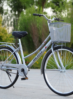 免充气实心胎自行车成人26寸24寸自行车自M行车R男女成年人轻便男