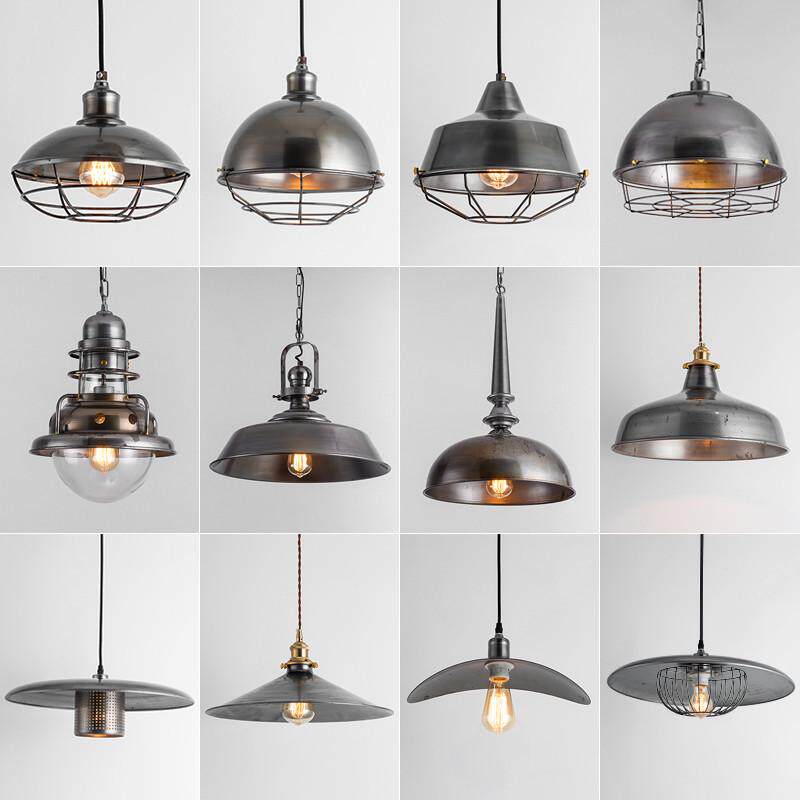 美式loft工业风复古灯具咖啡厅餐厅吧台工程铁艺仿古锅盖简约吊灯