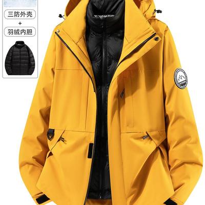 2025新款羽绒内胆冲锋衣女小个子户外三合一超好看防风硬壳外套