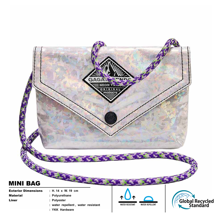 镭射白色万花筒信封包单肩斜挎