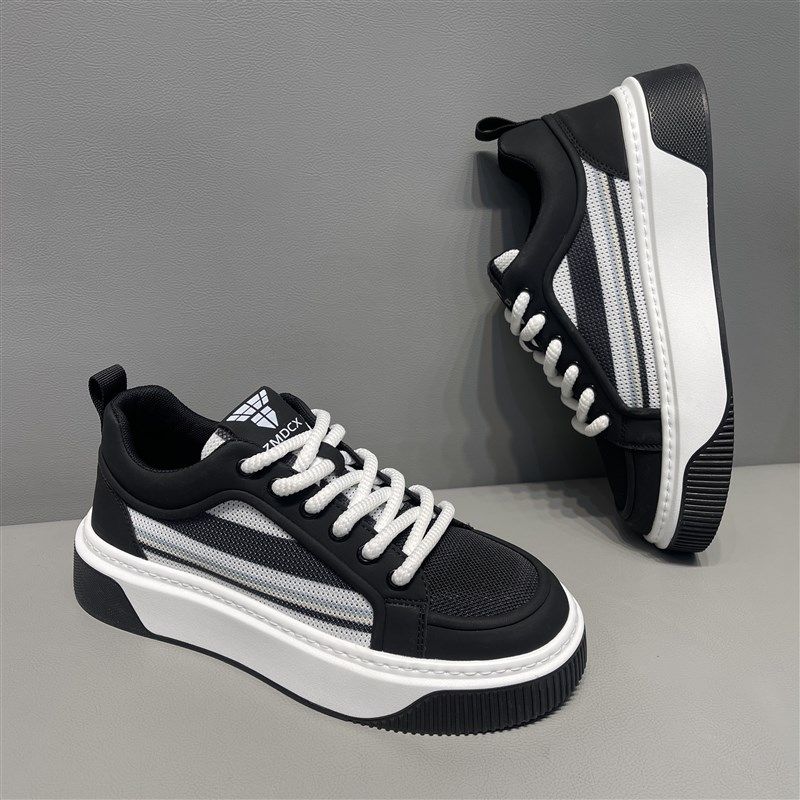 韩版男鞋条纹帆布透气休闲鞋202C5夏季新款耐磨厚底小白鞋轻便板,流行男鞋,休闲板鞋,淘宝优惠券,粉丝福利购,淘宝优惠卷