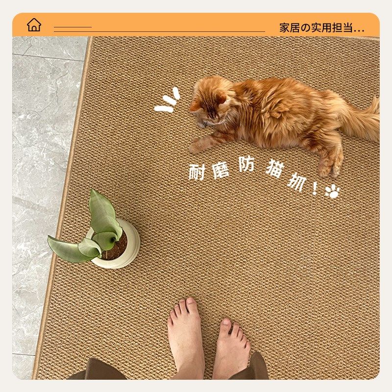 2025新款仿剑麻入户门地垫纯色脚E垫门口玄关客厅地毯防滑可裁剪,居家布艺,入户地垫,淘宝优惠券,粉丝福利购,淘宝优惠卷