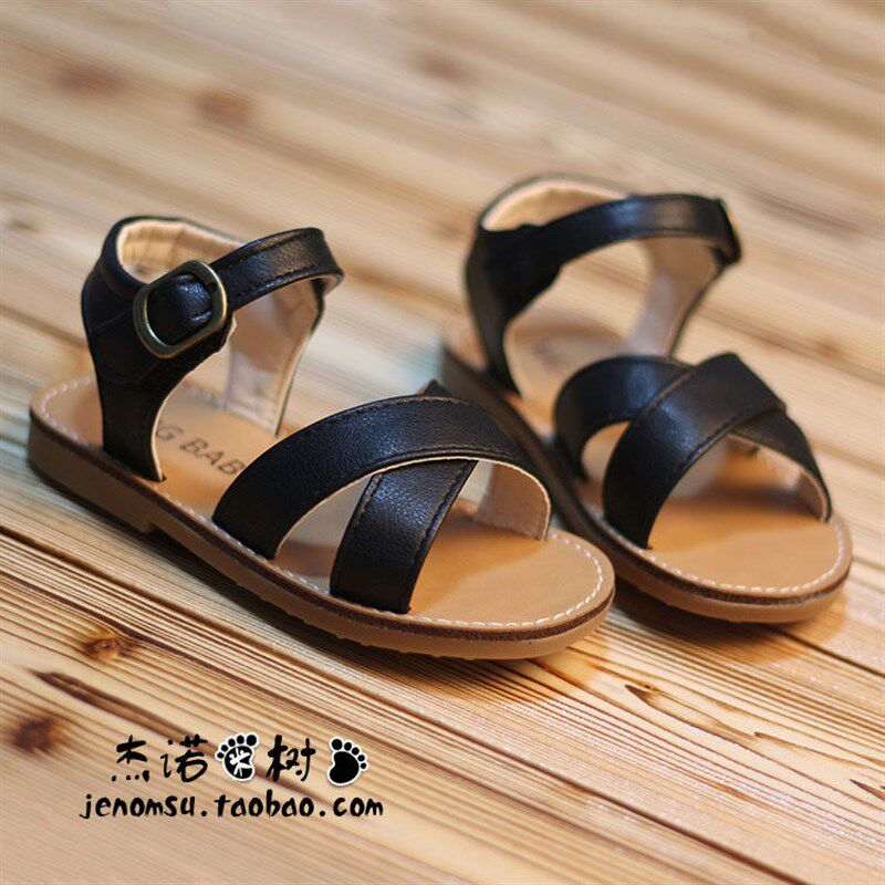 宝宝凉鞋女c1-2-3-4-6岁防滑软底男童英伦风露趾罗马凉鞋沙滩鞋子