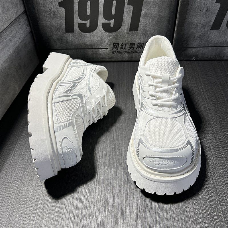 春季大头皮鞋英伦风德比鞋男内增高厚底J网布透气潮流低帮马丁靴,流行男鞋,马丁靴,淘宝优惠券,粉丝福利购,淘宝优惠卷