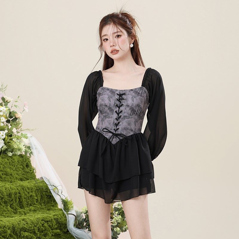 连体泳衣女夏20k24新款爆款海边保守显瘦遮肚高级感裙式平角游泳,运动/瑜伽/健身/球迷用品,连体泳衣,淘宝优惠券,粉丝福利购,淘宝优惠卷